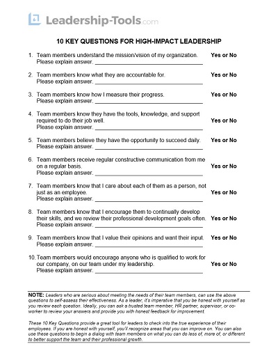 Leadership Quiz 10 Key Questions For Leaders