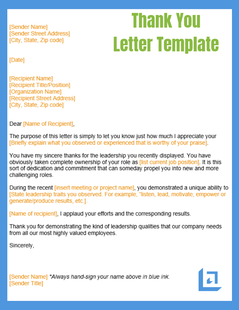 Printable Thank You Letter Template Printable Templates